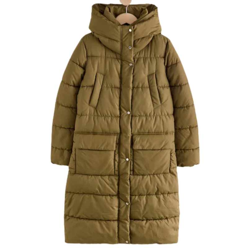 Next, Khaki Green Shower Resistant Padded Hooded Coat
