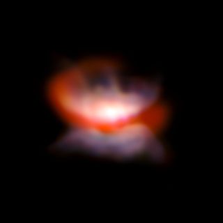 This image of the L2 Puppis "celestial butterfly" is built from visible and infrared observations of the Very Large Telescope to show the dust surrounding the red giant star.