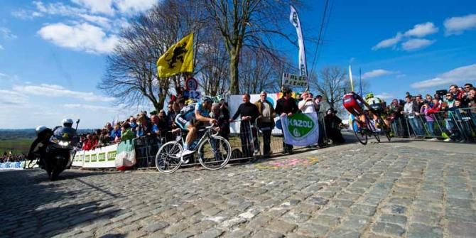 For half a second it looked like Filippo Pozzato and Alessandro Ballan might have managed a major coup by dropping Boonen the final time up the Paterberg at the Ronde van Vlaanderen. Unfortunately for the Italians, the gap was measured by a few bike lengths, nothing more. The finish was a formality after that.