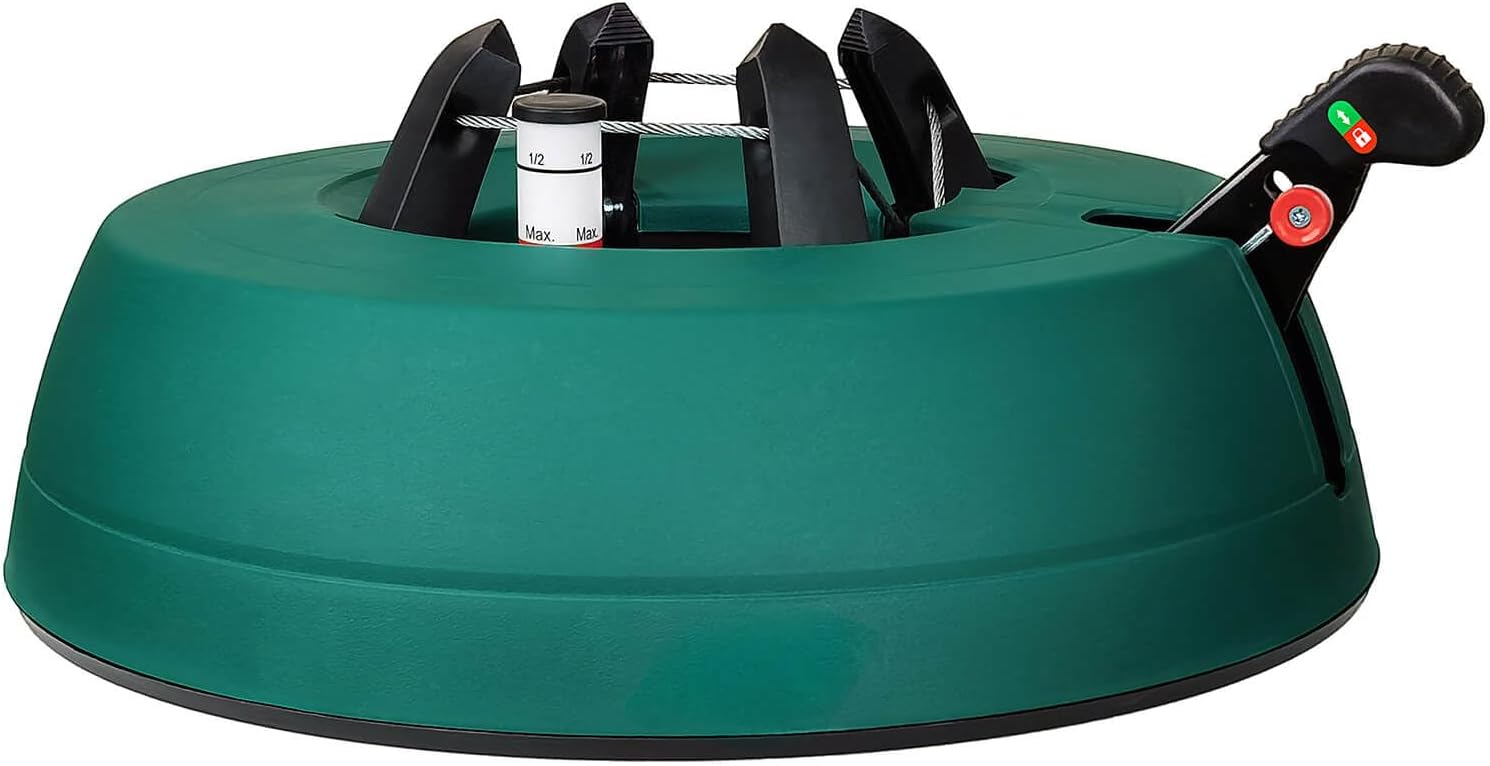 Leejec Christmas Tree Stand With Water Reservoir, Fast Clamped 10 Ft Real Tree With 5.5&quot; Diameter, Water Level Indicator Equipped, No Assembly Required