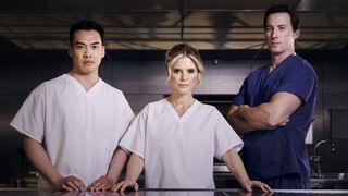 Jason Wong, Emilia Fox and David Caves