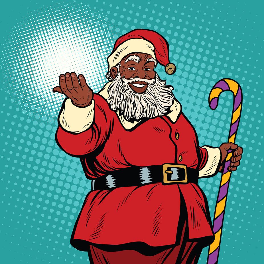 Dark skinned santa