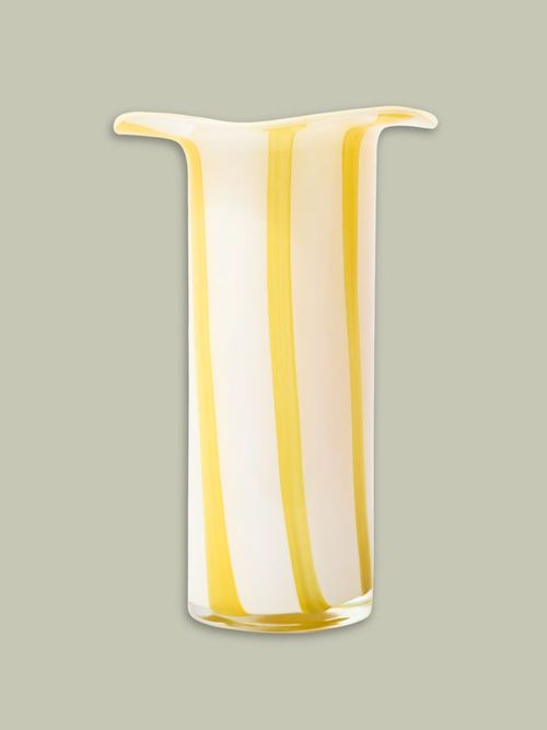 Niu Yellow Striped Glass Vase