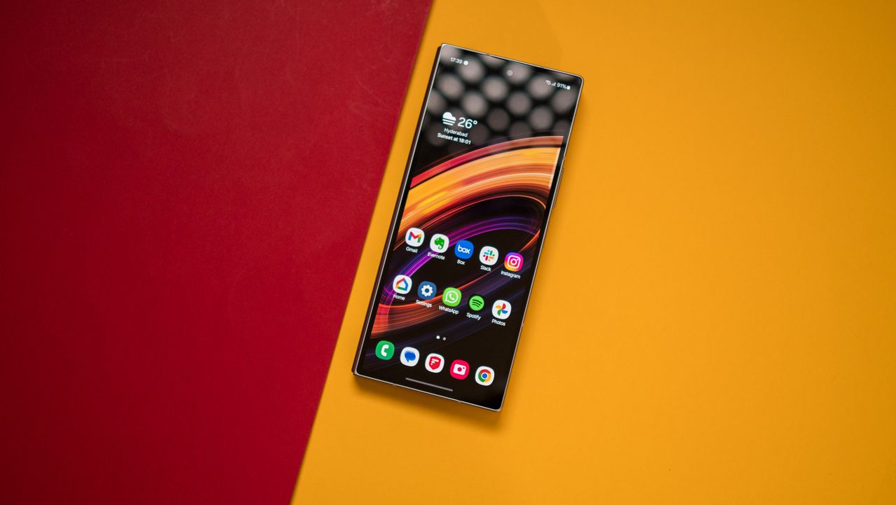 Galaxy Z Fold 6 against colorful background