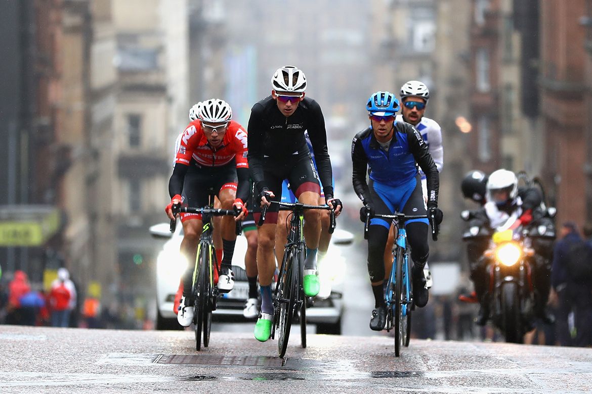 The twisting 14.4km circuit included some short but steep climbs