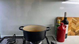 Soup in the Le Creuset Cast Iron Oval Casserole Dish