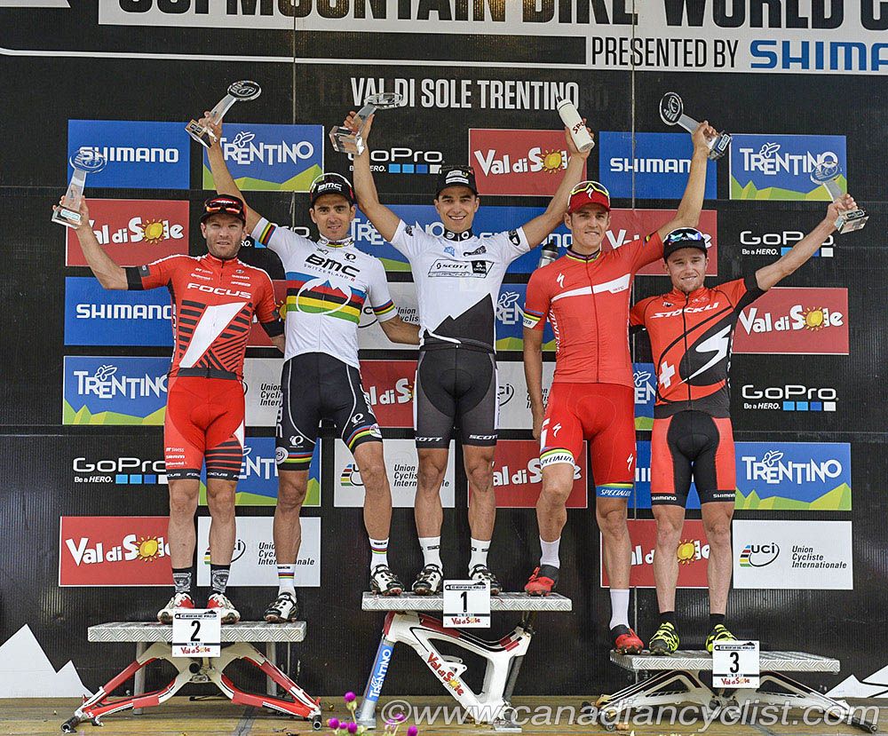Final World Cup overall : Florian Vogel, Julien Absalon, Nino Schurter, Jaroslav Kulhavy, Mathias Fluckiger