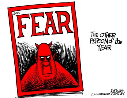 Editorial cartoon U.S. TIME terrorism fear