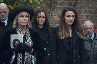 Fool Me Once on Netflix stars Joanna Lumley and Michelle Keegan as a grieving wife with a puzzling mystery to solve.