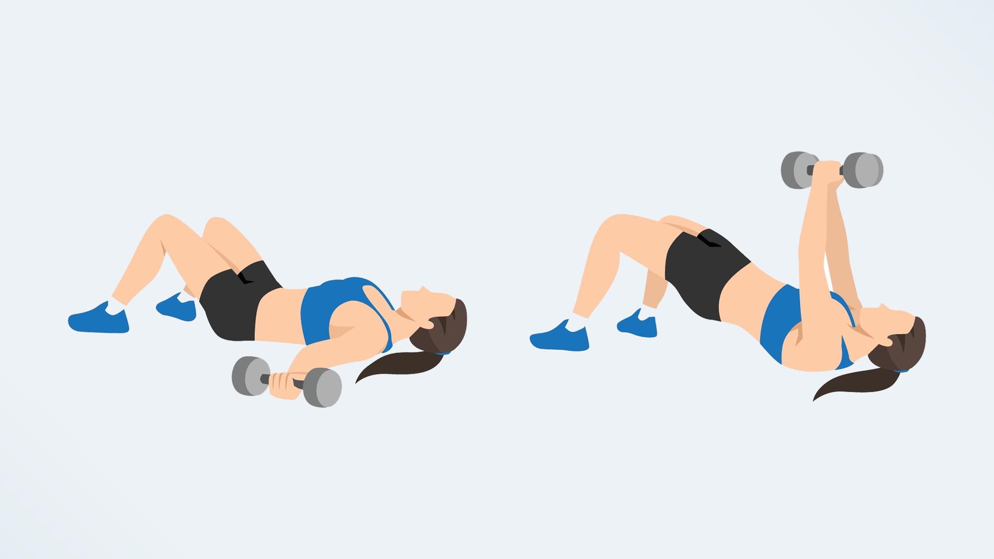 Glute bridge with chest press exercise