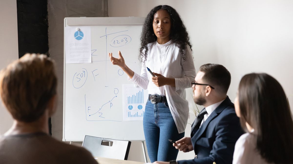 A small business conducting a meeting