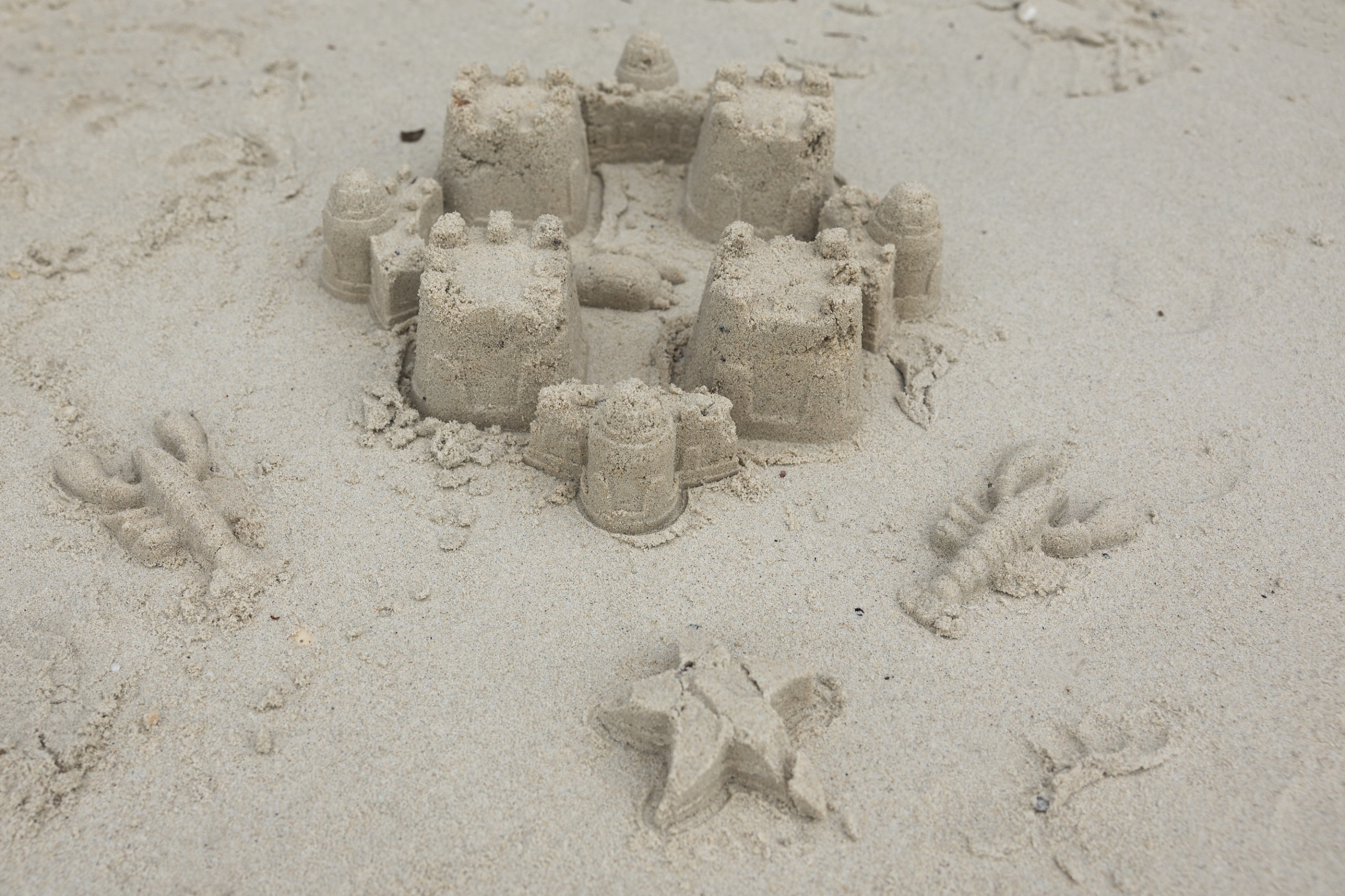 sandcastle on a sandy beach