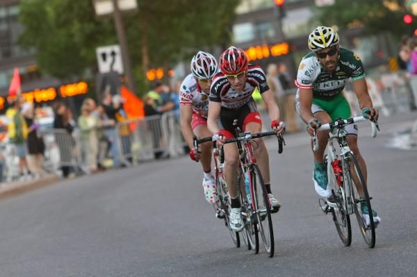 Alex Candelario (Kelly Benefit Stragegies-OptumHealth) leads the break that stayed away for most of the race.