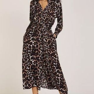 Baukjen Luna Leopard Print Midi Dress