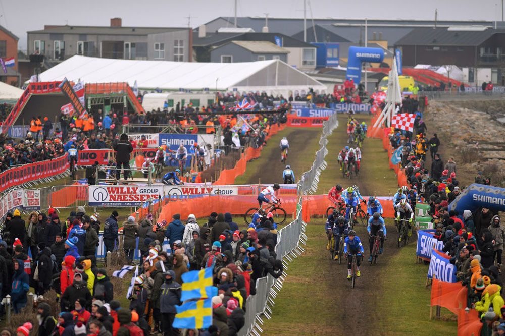 Action from the U23 men's cyclo-cross world championships