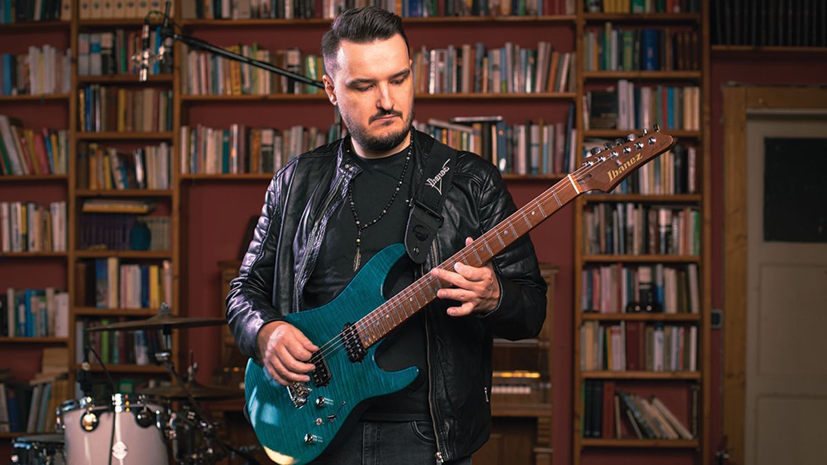 Martin Miller with his Ibanez signature guitar