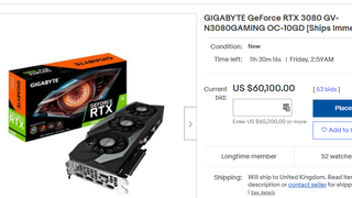 ebay listing for RTX 3080