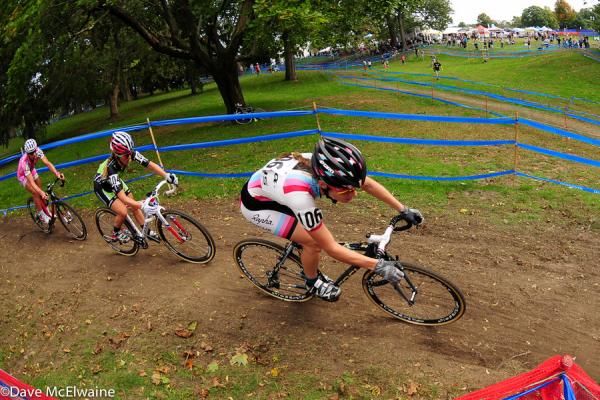 Julie Krasniak (Rapha Focus) leading Antonneau and Miller