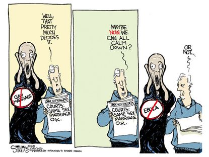 Editorial cartoon gay marriage Ebola U.S.