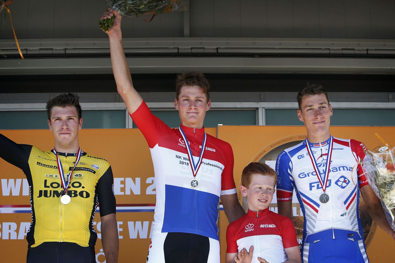 Danny van Poppel, Mathieu van der Poel and Ramon Sinkeldam on the podium