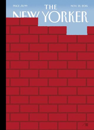 Illustrator Bob Staake created this reactionary red brick cover