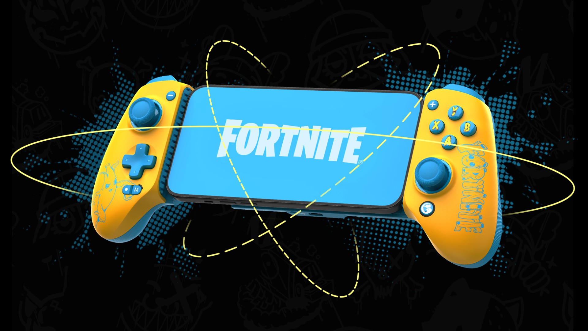 GameSir G8 Plus in yellow Fortnite Peely colorway on a black background