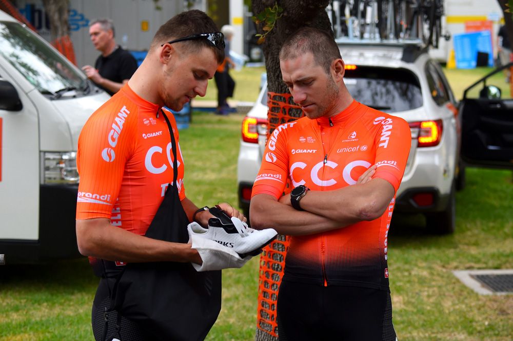 The CCC Team jersey stands out