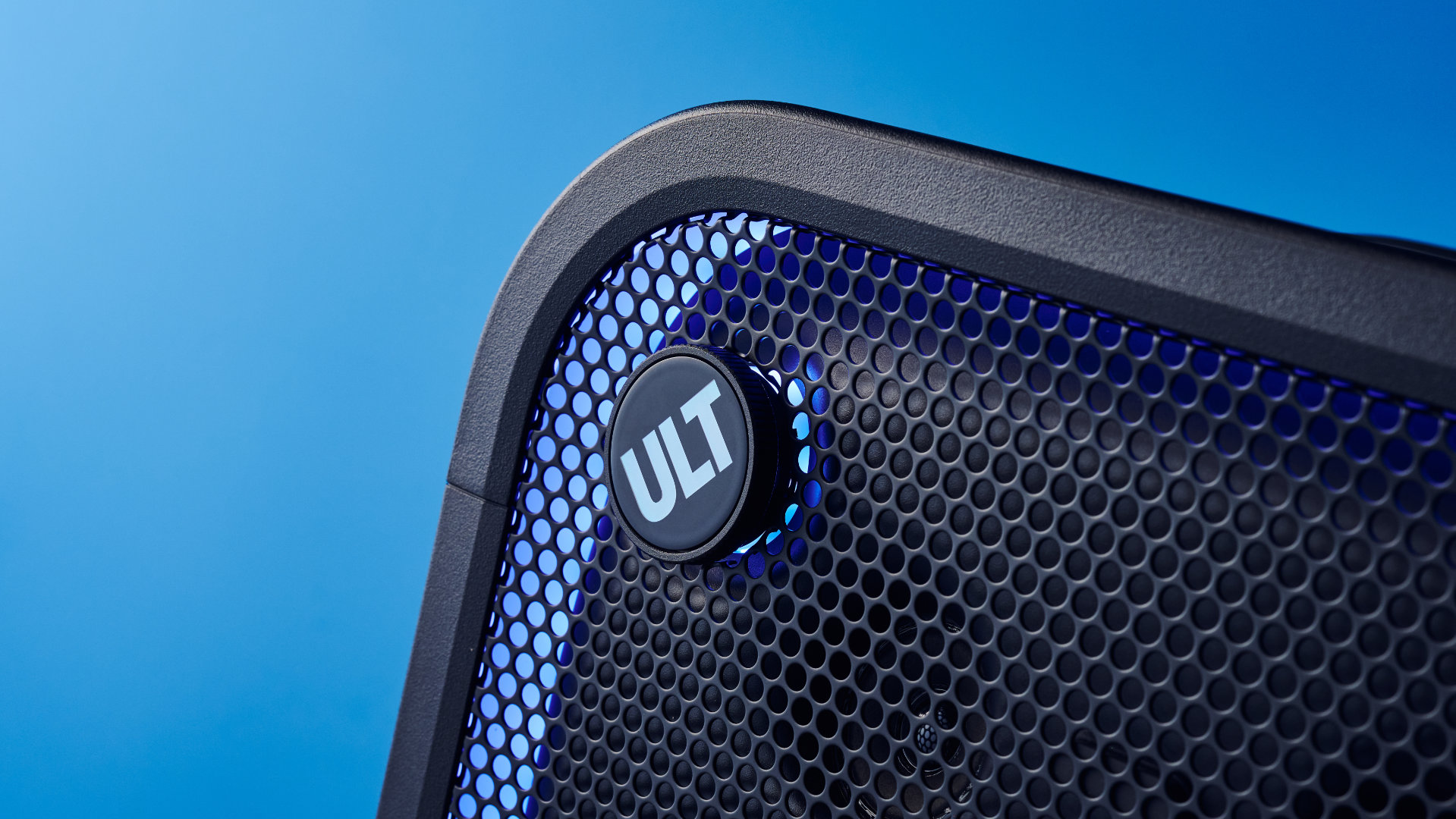 A black Sony ULT Tower 7 party speaker