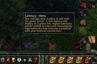 The low population of the test realms translates into an amazing 16 ms latency time.