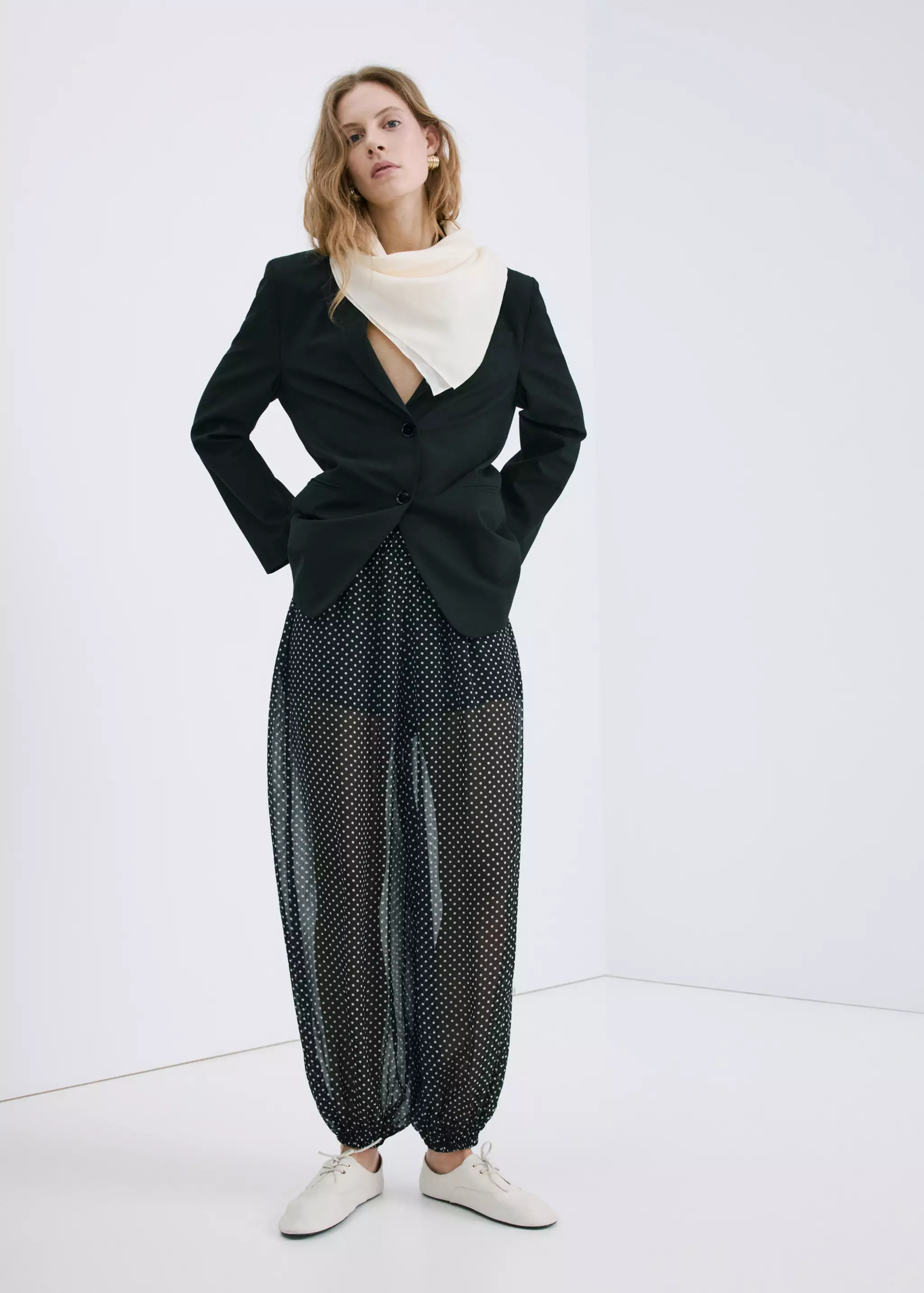 Polka Dot Baggy Trousers - Women | Mango United Kingdom