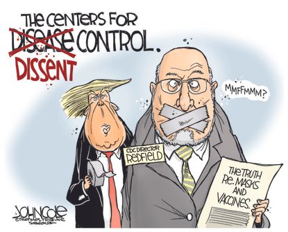 Political Cartoon U.S. Trump CDC COVID Redfield