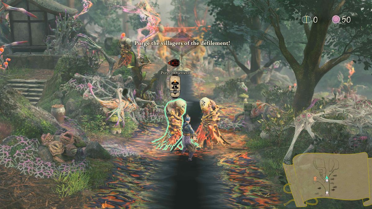 Screenshot of Kunitsu-Gami: Path of the Goddess on Xbox Series X.