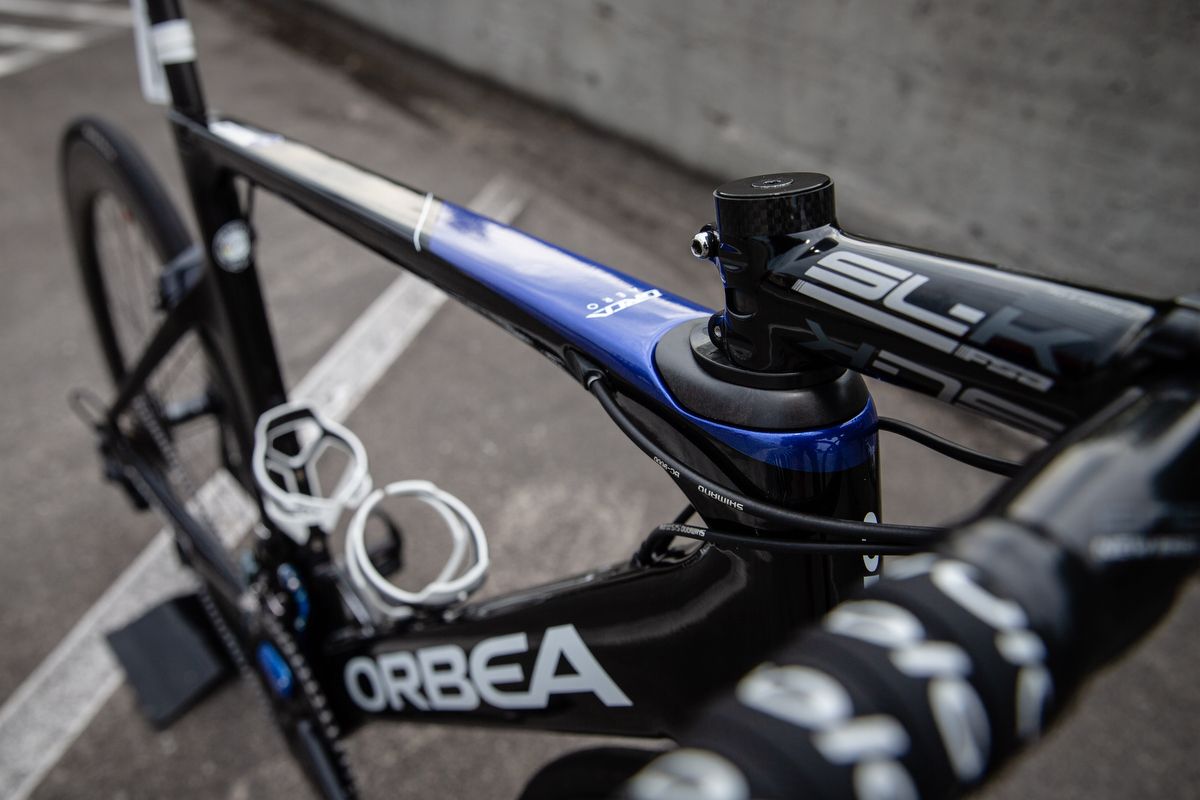 A look at the front end of McCabe's bike