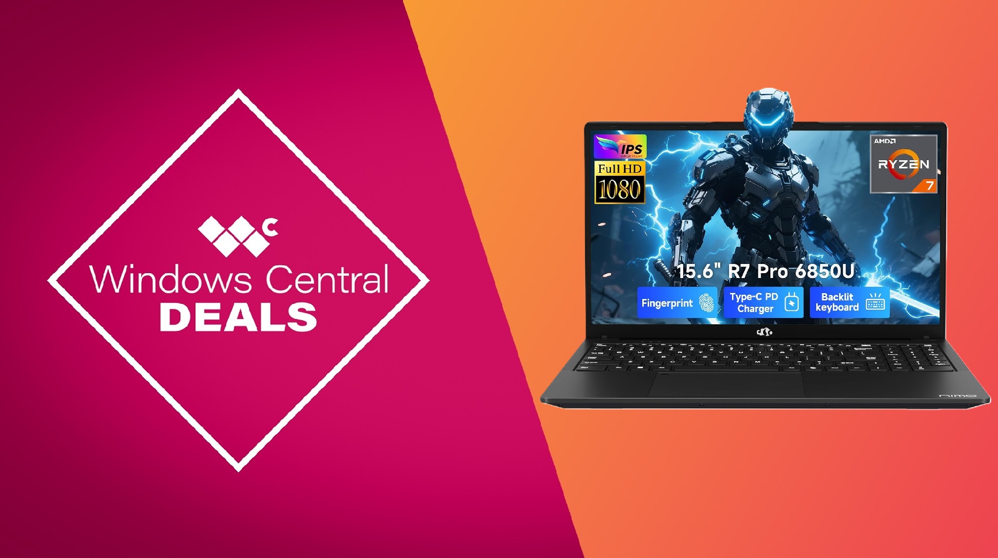 Windows Central Deals header for the the Nimo 15.6" FHD Business Laptop