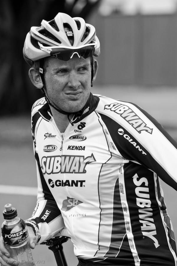 Subway Pro Cycling rider Sam Horgan at the start of a difficult stage 2.
