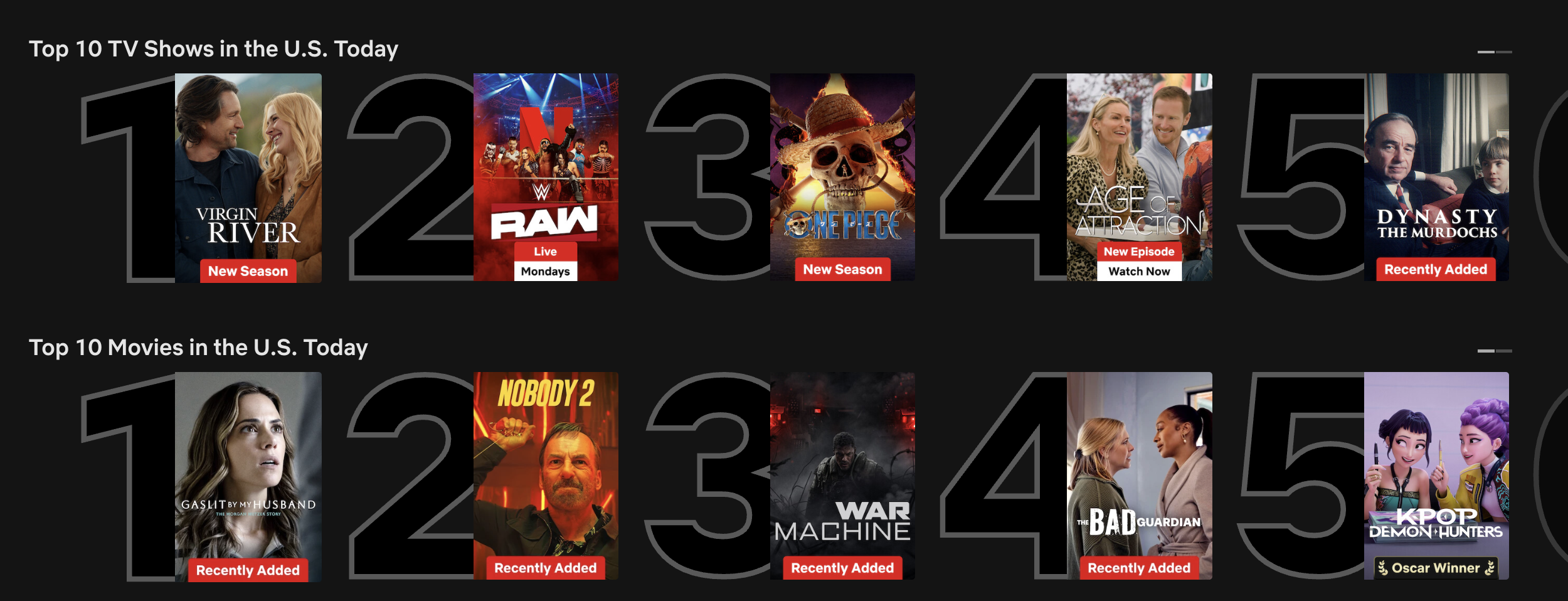 Netflix top 10 for March 18, 2026 in the U.S.