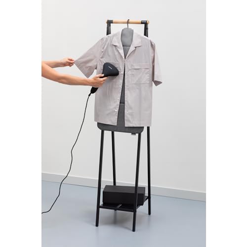 Brabantia - Foldable Steam Board - for High Pressure Clothes Steaming - Solid Heat Resistant Surface - Versatile Hanging Hook - Easier Steaming With Handheld Steamers - 40 X 85 Cm - Pepper Black