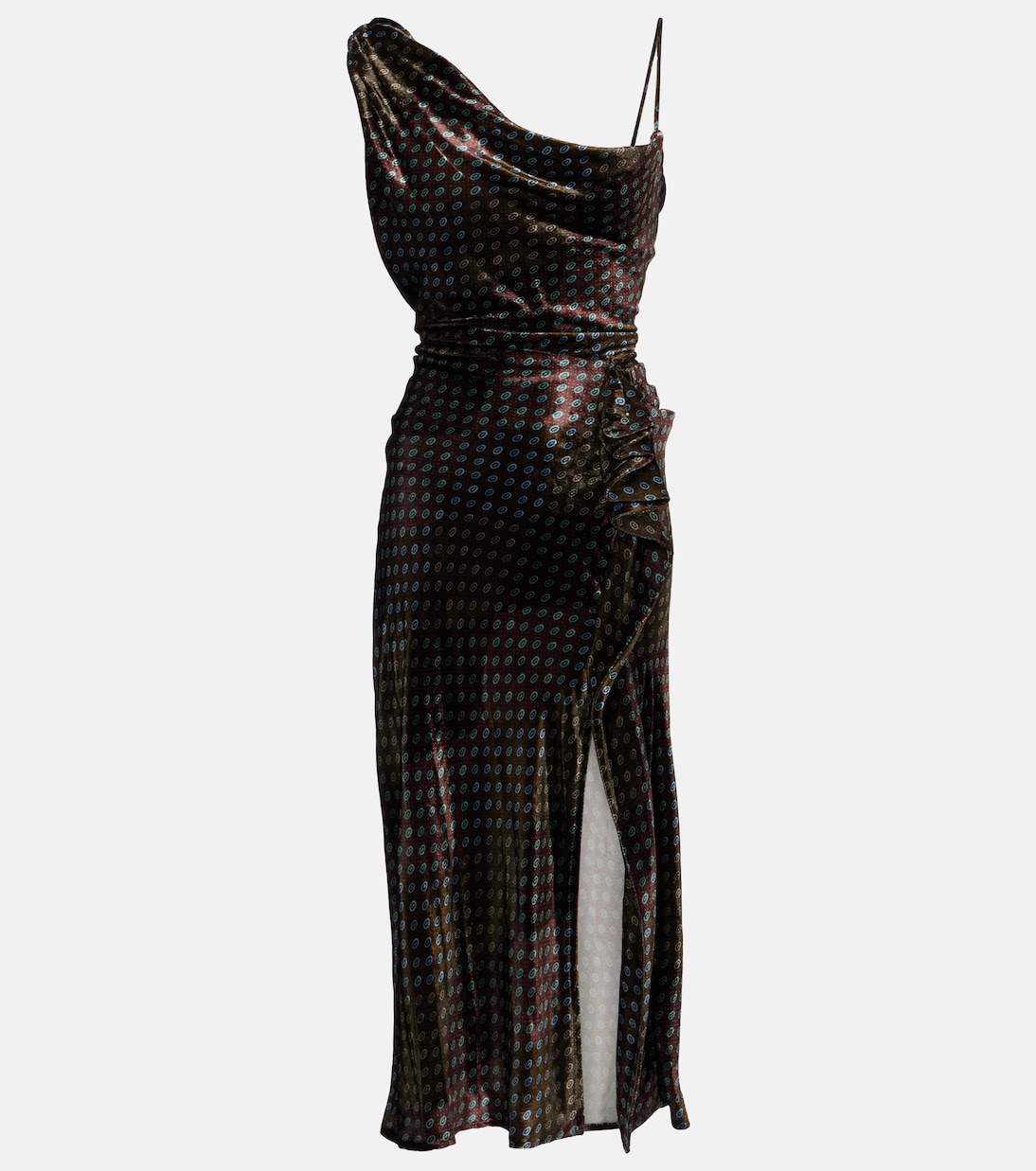 Asymmetric Printed Gown