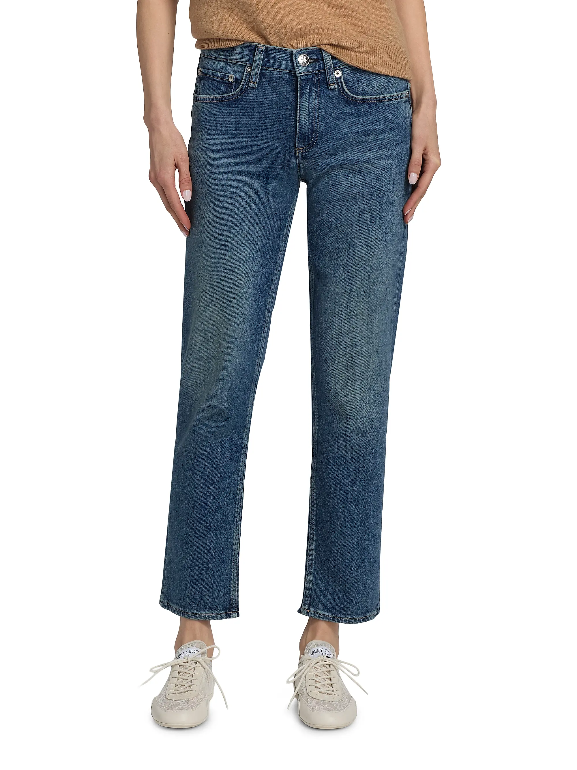 Harlow Low-Rise Ankle Straight Jeans