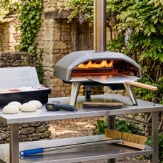 Pizza oven set up in garden