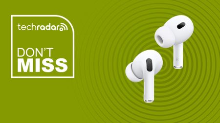 The Apple AirPods Pro 2 on a green background with text saying Don't Miss.