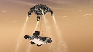 Rover Using Sky Crane