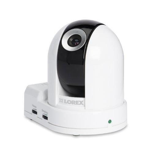 Lorex Live Sense image: You can adjust the sensitivity of the camera's microphone with the slider wheel on its base.