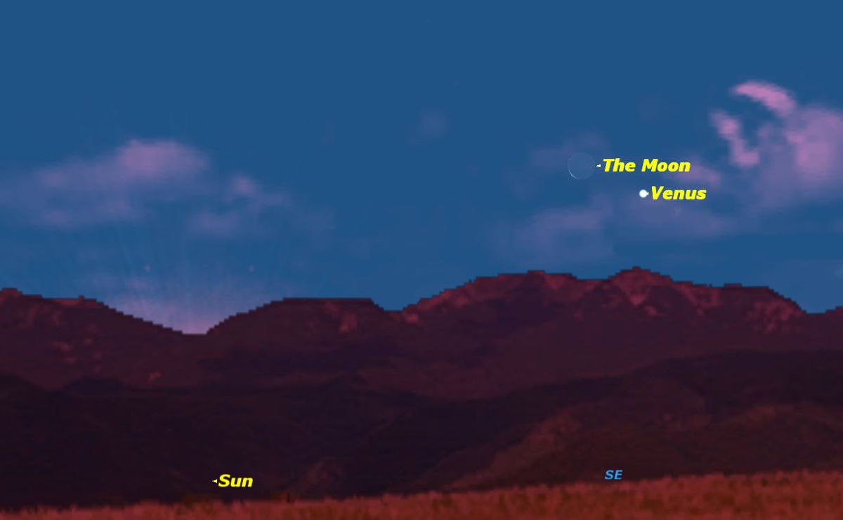 uary 2013 Moon and Venus Sky Map