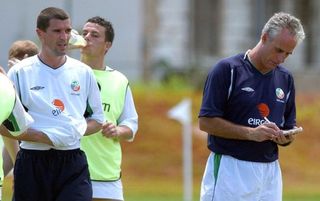 Roy Keane and Mick McCarthy during Ireland's training camp in Saipan