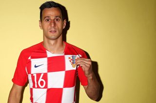 Nikola Kalinic #16 of Croatia poses for a portrait during the official FIFA World Cup 2018 portrait session at Woodland Rhapsody Resort on June 12, 2018 in Saint Petersburg, Russia.