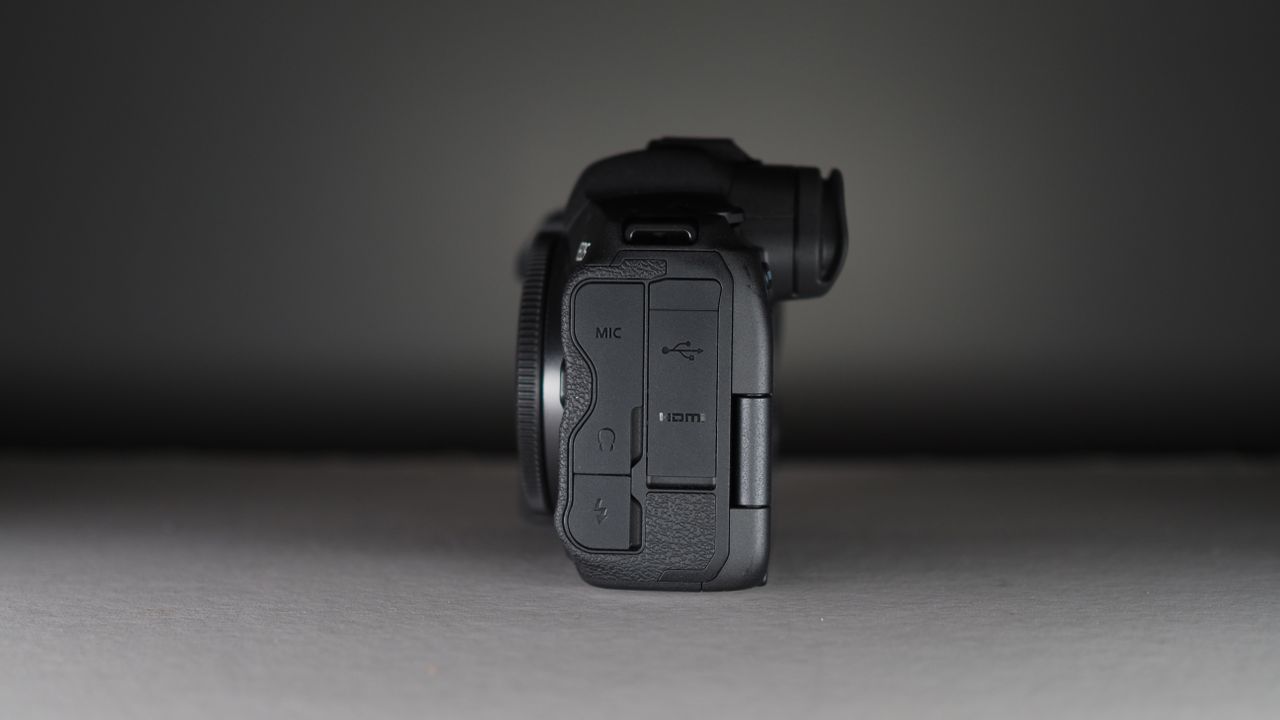 Canon EOS R5 side view with black background