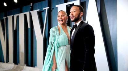 beverly hills, california february 09 l r chrissy teigen and john legend attend the 2020 vanity fair oscar party hosted by radhika jones at wallis annenberg center for the performing arts on february 09, 2020 in beverly hills, california photo by rich furyvf20getty images for vanity fair