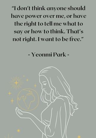 International Women's Day quote from Yeonmi