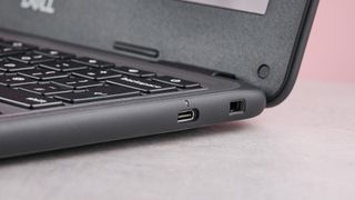 Close-up of right-side ports on Dell Chromebook 3120